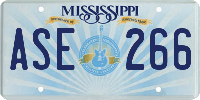 MS license plate ASE266