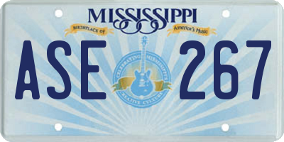 MS license plate ASE267
