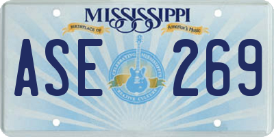 MS license plate ASE269
