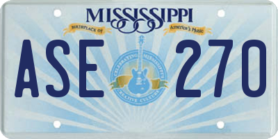 MS license plate ASE270