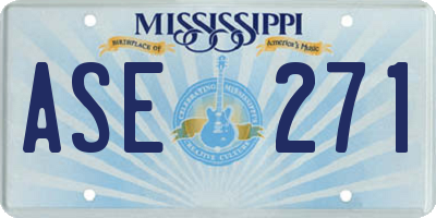 MS license plate ASE271