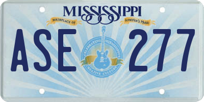 MS license plate ASE277