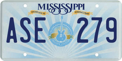 MS license plate ASE279