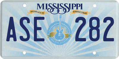 MS license plate ASE282