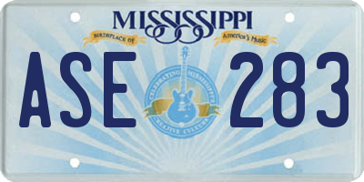 MS license plate ASE283
