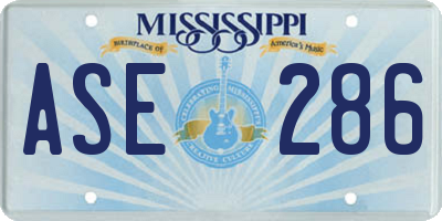 MS license plate ASE286