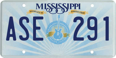 MS license plate ASE291
