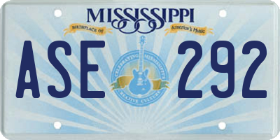MS license plate ASE292