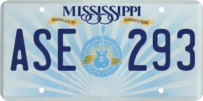 MS license plate ASE293