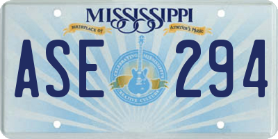 MS license plate ASE294