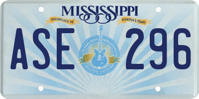 MS license plate ASE296
