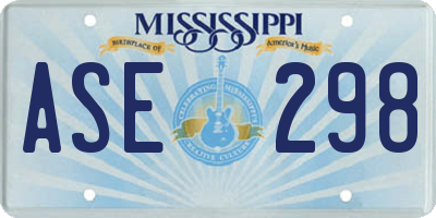 MS license plate ASE298