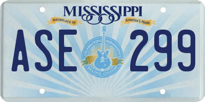 MS license plate ASE299