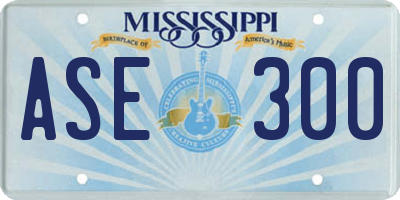 MS license plate ASE300