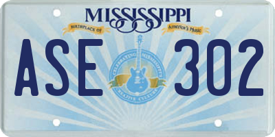MS license plate ASE302