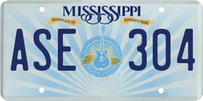 MS license plate ASE304