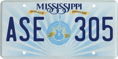MS license plate ASE305