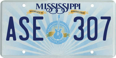 MS license plate ASE307
