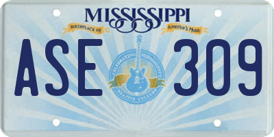 MS license plate ASE309