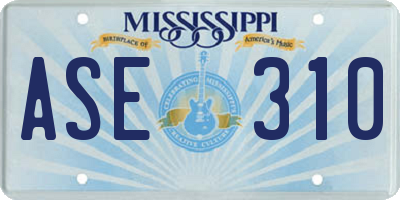 MS license plate ASE310