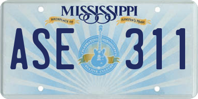 MS license plate ASE311