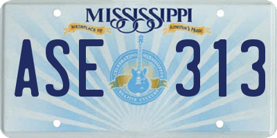 MS license plate ASE313