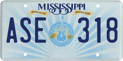 MS license plate ASE318