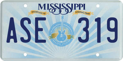 MS license plate ASE319
