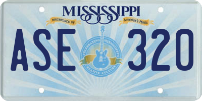 MS license plate ASE320