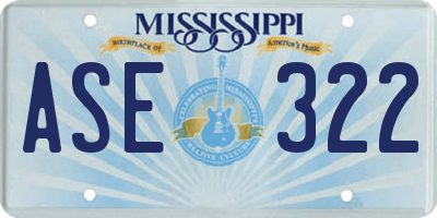 MS license plate ASE322