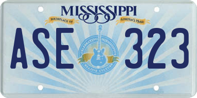 MS license plate ASE323