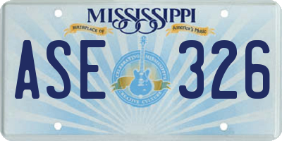 MS license plate ASE326