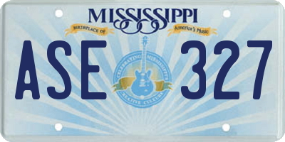MS license plate ASE327