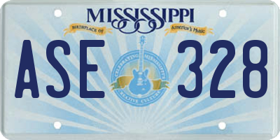MS license plate ASE328