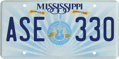 MS license plate ASE330