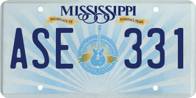 MS license plate ASE331