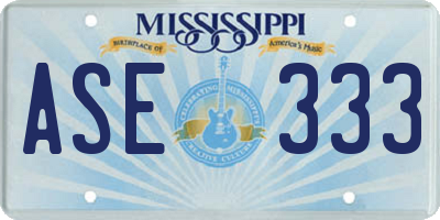 MS license plate ASE333