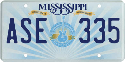 MS license plate ASE335