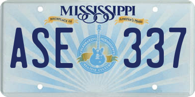 MS license plate ASE337
