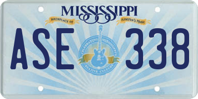 MS license plate ASE338