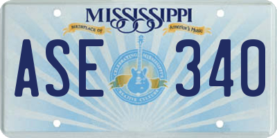MS license plate ASE340