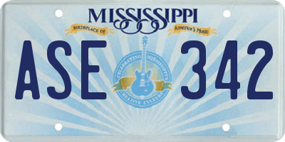 MS license plate ASE342