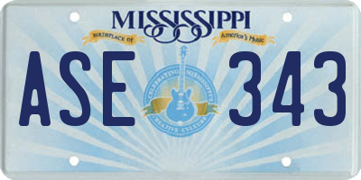MS license plate ASE343