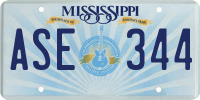 MS license plate ASE344