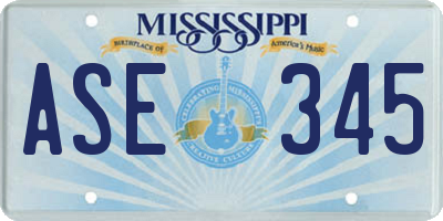 MS license plate ASE345