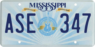 MS license plate ASE347