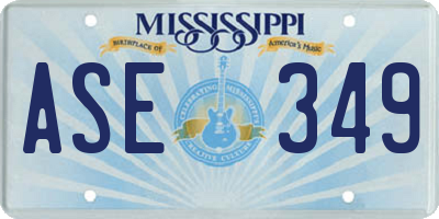 MS license plate ASE349