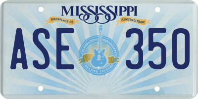 MS license plate ASE350