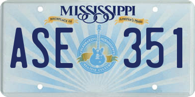 MS license plate ASE351