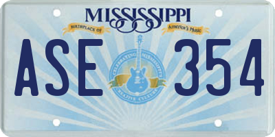 MS license plate ASE354